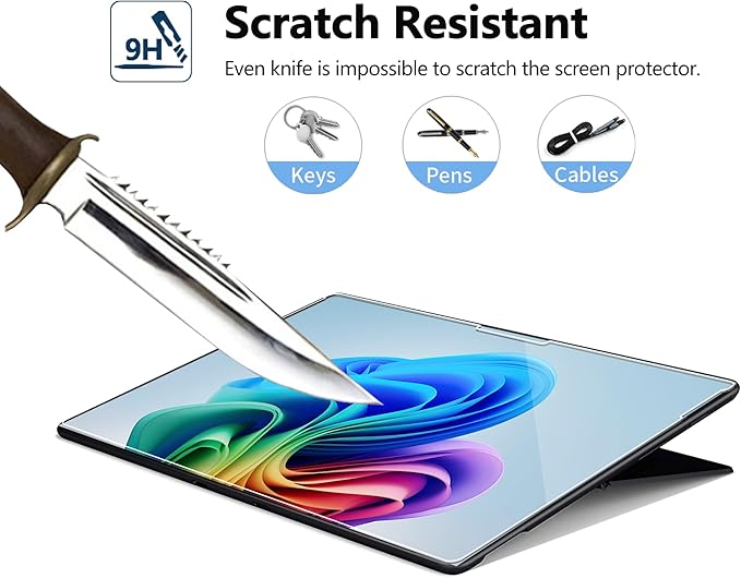 Megoo Crystal Sense Screen Protector for Surface Pro 12 inch (2025), Ultra-Thin 9H Glass, HD Transparency, High Touch Sensitivity, Case Friendly, Smudge-Resistant, 2 Pack