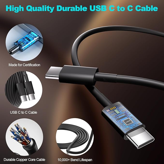 USB C Charger for iPhone 17 16 15,45W Dual Type C Charger Fast Charging Block,2Pack Quick Type C Phone Chargers 6FT Long USB C Charging Cord for iPhone 17 Pro/17 ProMax/17 Air/16 ProMax/16e/15/15 Plus