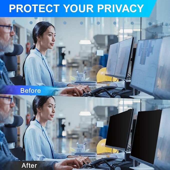 Magnetic 23.6 Inch Privacy Screen for Computer Monitor 16:9 Aspect Ratio, Hanging Removable Anti-Blue/Glare Protector Film, Anti Spy Desktop Security Private Filter 23.6in