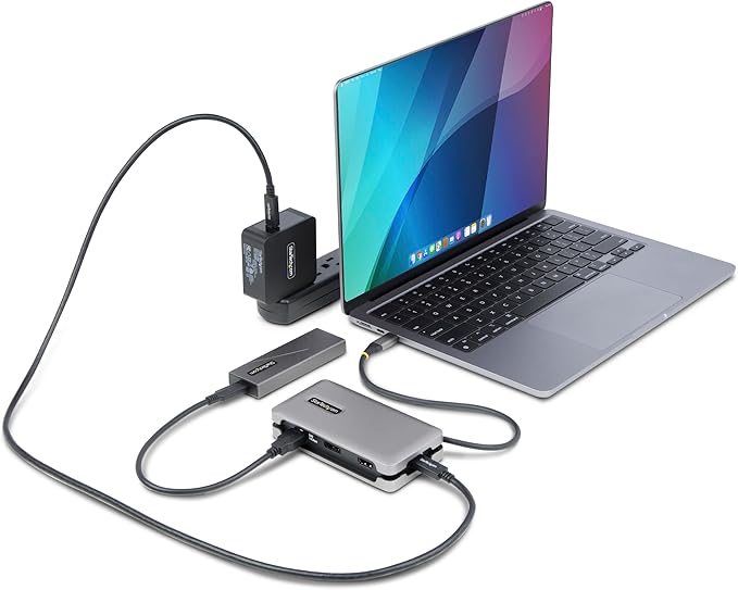 StarTech.com USB-C Docking Station for MacBook Pro M1 M2 M3 M4 and Windows, 4K 60Hz HDMI or DP Video, USB 10Gbps Hub, 100W Laptop Charging, GbE, 1ft/30cm Cable