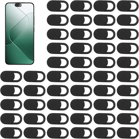 50 Pcs Webcam Cover, Black Practical Laptop Camera Cover Small Portable Phone Camera Covers for Compute Cell Phone PC Accessories to Protect Your Privacy and Security