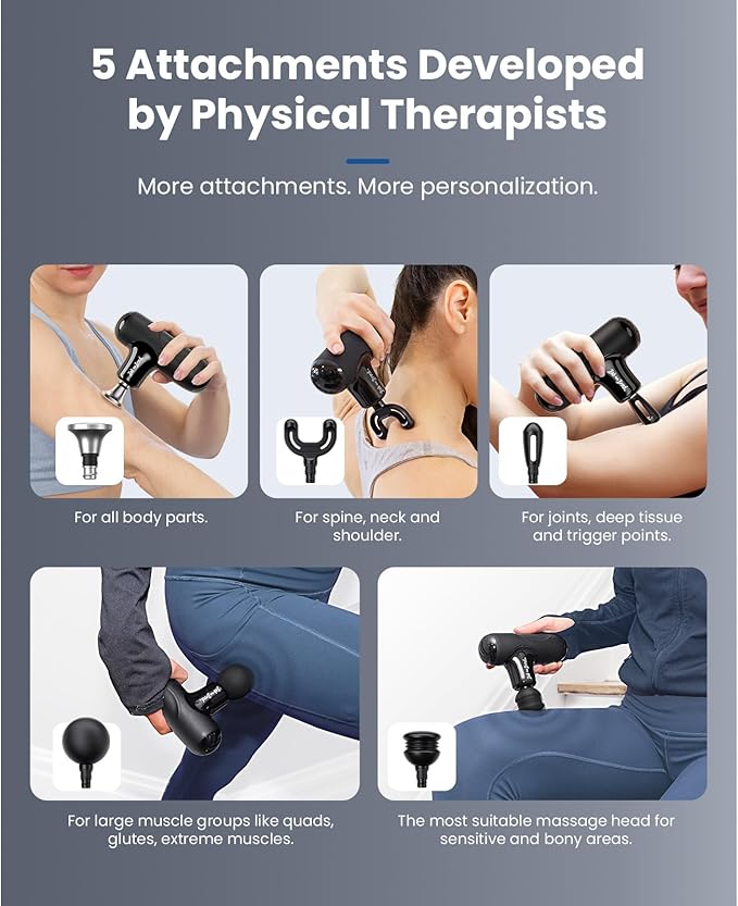 BOB AND BRAD Q2 Max Mini Massage Gun with Metal Head, Pocket-Sized Deep Tissue Massager Gun for Athletes, Professional Portable Percussion Muscle Massager Gun