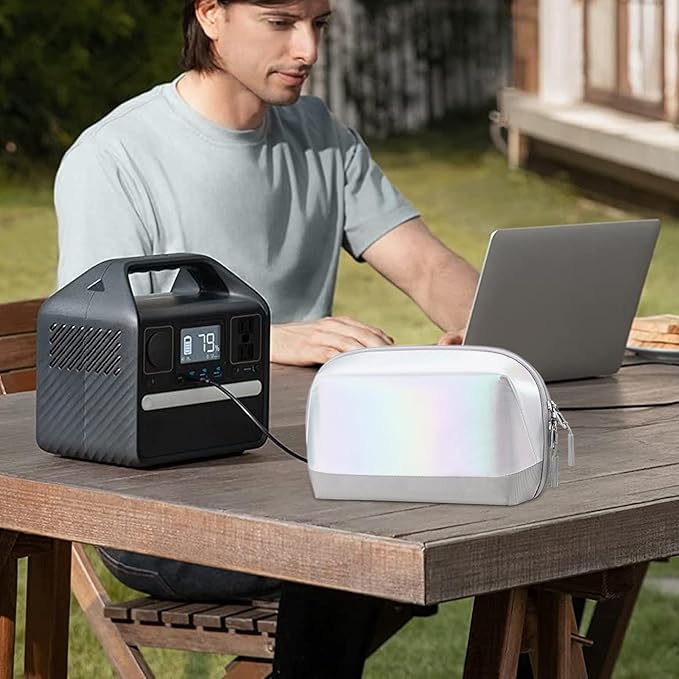 Electronics Travel Organizer - Portable Tech Bag, 180° Opening Cable Organizer, Durable Waterproof Case, Compact Storage Design | Travel Accessory for Cables, Chargers, Gadgets, Cosmetics, Office Dail