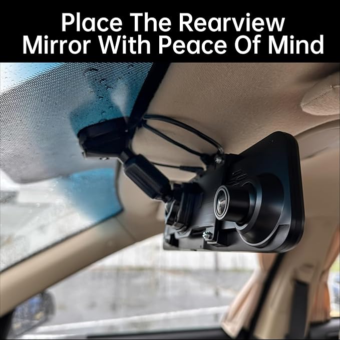 Dash Cam Mirror Mount, Rear View Mirror Dash Cam Mount Back Plate Panel Kit for 5.5" - 12" Rearview Mirror Dash Cams