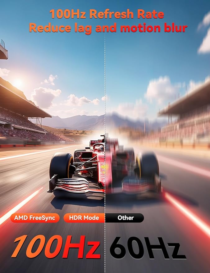 HotYeah Portable Monitor, 18.5" 1080P 100Hz 125% sRGB Laptop Monitor USB-C HDMI External Computer Display HDR FreeSync w/Kickstand & Speaker, 2nd Screen for Laptop PC Mac Phone Tablet Switch PS5 Xbox