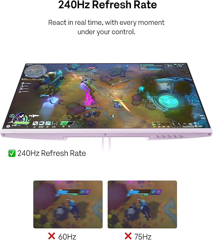 Pixio PX279 Wave Purple 27 inch 240Hz Refresh Rate FHD 1080p Resolution Fast IPS Panel 1ms GTG Resonse Time Gaming Monitor with Adaptive Sync