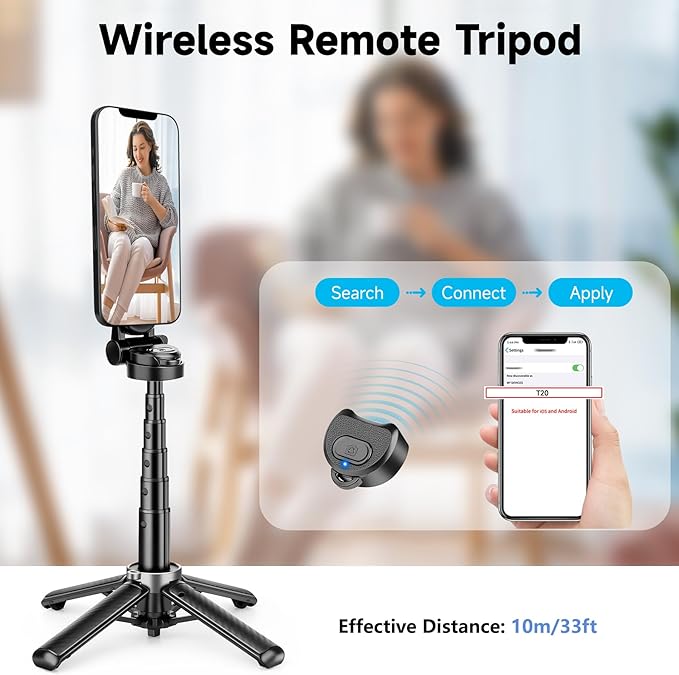 4-in-1 Magnetic Selfie Stick for iPhone - 360°Rotation & Quick-Draw Magnet Tripod for Instant Capture, Ultra-Compact & Pocket-Sized for Classic Selfies, Upper-Body Shots, and Small Group Photos