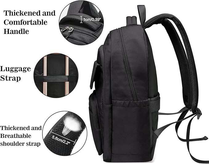 FOXLOVER Travel Laptop Backpack, Anti-Theft Slim Business Backpack, School College Bag for Men & Women, Fits 15.6 Inch Laptop