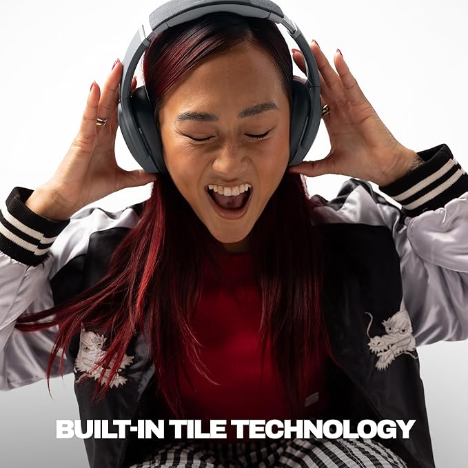 Skullcandy Crusher Evo Wireless Bluetooth Headphones with Multi-Sensory Bass, Noise Isolating Over-Ear Fit, Up to 40 Hours Battery, Microphone for iPhone Android - Chill Grey