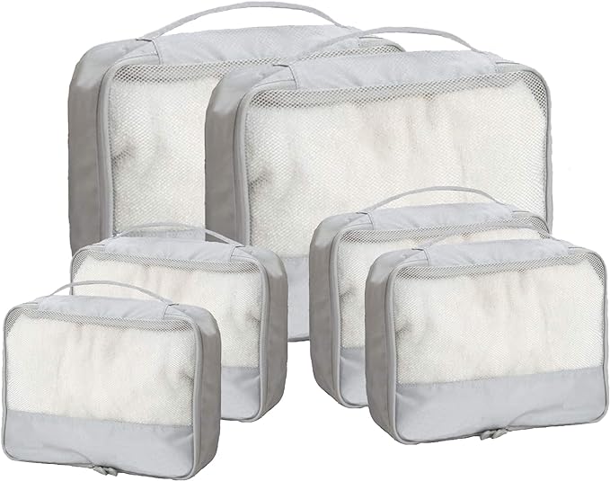 DoubleTrip Packing Cubes for Suitcases Carry on Luggage Organizer 6 Set Travel Accessories Lightweight Storage Bag Space Saver Clothes Pouch Large