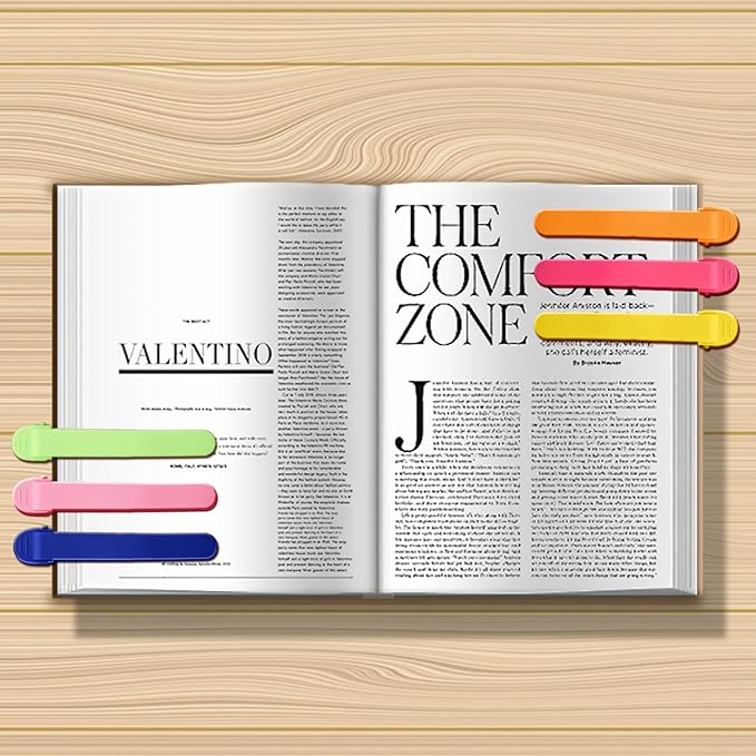 6pcs Page Bookmarks for Reading, Automatic Book Marks Tailored for Enthusiasts, Unique and Cute Book Page Holder Markers Clip Reading Accessories Gifts