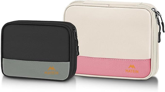MATEIN Tech Organizer Travel Case 2 Pack, Water Resistant Charging Cord Organizer for Travel Accessories, Portable Electronics Bag for Purse, Cable, Earphone & Wireless Mouse, Gifts for Women & Men