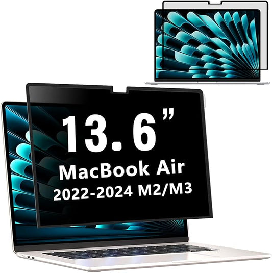 ZOEGAA MacBook Air 13.6 inch Privacy Screen, Removable Privacy Screen MacBook Air 13.6 & 13 inch 2022-2025 (M2, M3, M4, Pro, Max, Chip), Reusable Laptop Privacy Screen Anti-Glare Blue Ray Reduction
