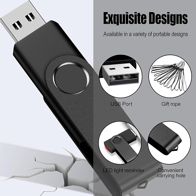 EASTBULL USB Flash Drive Bulk 2GB 20 Pack with Lanyards USB 2.0 Thumb Drive Bulk Memory Stick USB Mass Storage