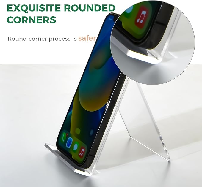 Cell Phone Stand, Desk Accessories - Clear Office Cell Phone Holder, Acrylic Phone Stand, Desktop, Acrylic Office Desk Accessories, Office Decor, Suitable for iPhone 17 Pro Max, 4-8'' Phone