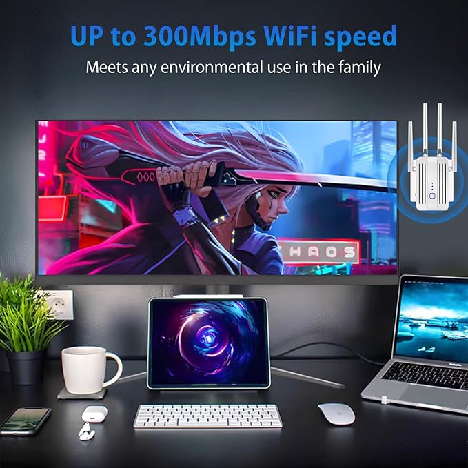 2025 WiFi Extenders Signal Booster for Home Long Range Covers Up to 45+ Devices & 8470 Sq.ft, Long Range WiFi Extender Internet Signal Booster, White