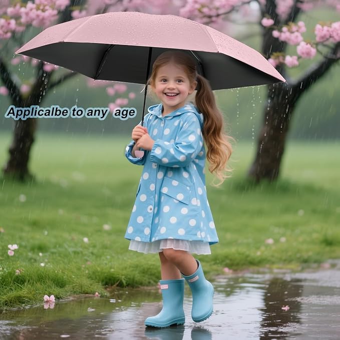 BAODINI Travel Mini Umbrella for Purse With Case Small Compact UV Sun Protection Sun Lightweight Tiny Pocket Manual Open Close Umbrella for Women Kids and Men