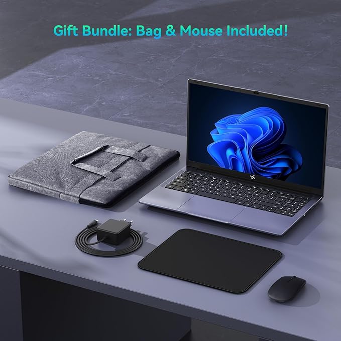 Huidun 2025 Laptop, 15.6" Laptops Computer for College Student & Business, Quad-Core N150 (Up to 3.6GHz, Beat N95/N97/N100), 16GB DDR4 512GB SSD, 4K FHD IPS, 100W Type-C Fast Charge