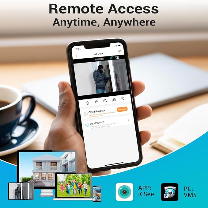 Fuers H.265+ 8CH Security DVR Recorder for Home Security Camera System,dvr 8 Channel for HD-CVBS/TVI/CVI/XVI/AHD/IP Analog Security Camera,24/7 Recording to Pre-Installed 1TB Hard Drive,Remote Access