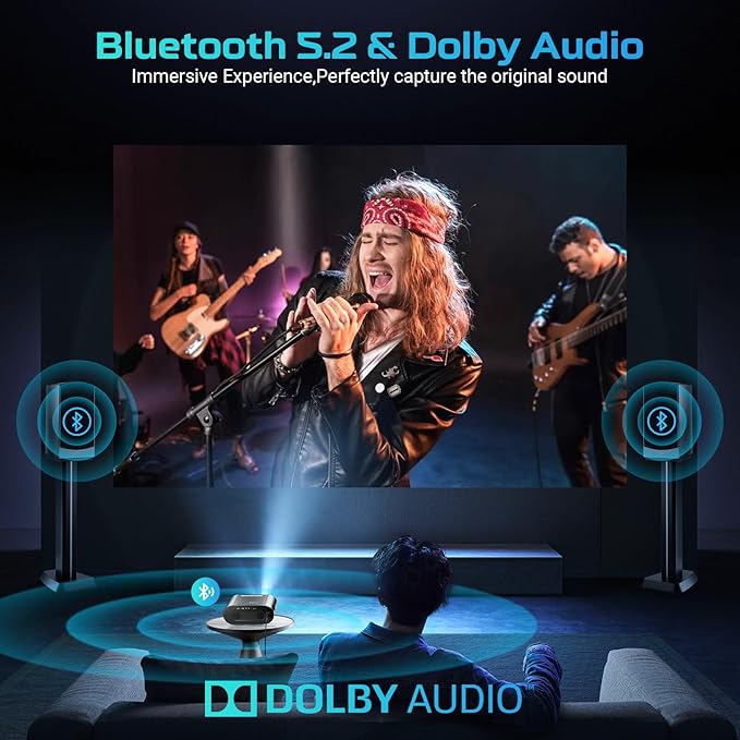 [Google TV/Voice Control]GooDee 4K UHD Smart Projector with WiFi and Bluetooth, Portable Movie Projector with Netflix / Prime Video / YouTube Built-in, Dolby Sound Home Theater for Indoor/Outdoor