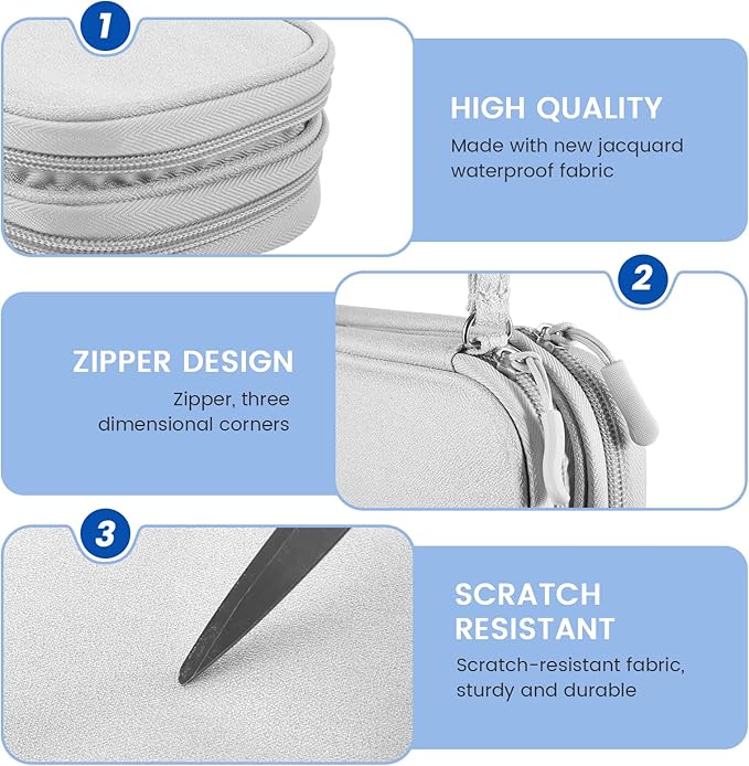 Sadnyy 3 Pcs Cable Organizer Travel in, Travel Electronic Pouch Double Layers Storage Bag for Data Cord Portable Waterproof Integrated Storage Bag