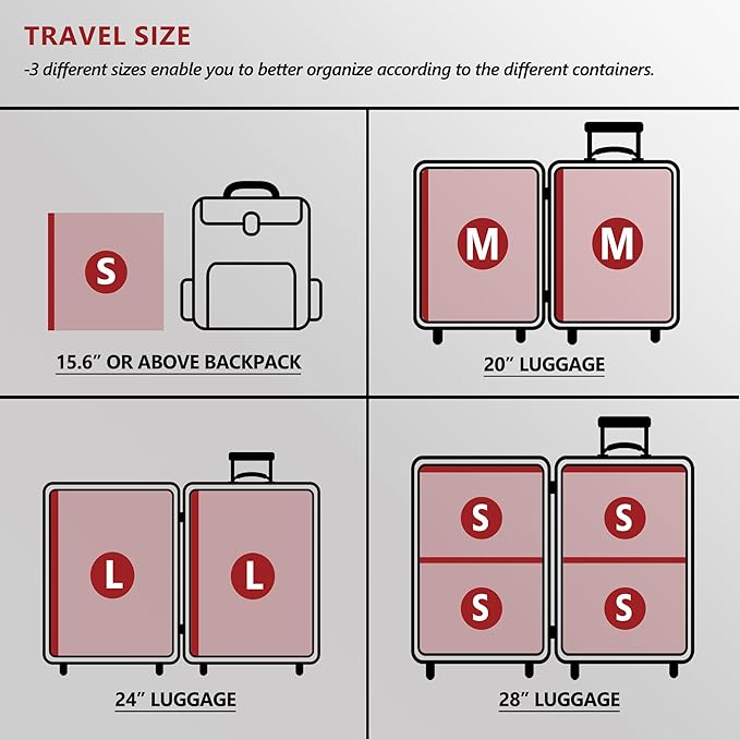 SUOCO Travel Vacuum Seal Bags for Clothing with Rechargeable Electric Pump, 8 Small Compression Packing Bags for Luggage Suitcase Backpack, Carry-on Size Space Saver Storage