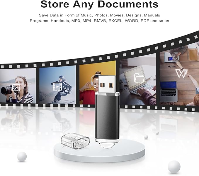 TOPESEL USB Flash Drive 5 Pack 64GB USB 2.0 Flash Drive Memory Stick USB Drive Jump Drive USB Storage Flash Drives Pen Drive Thumb Drives (5 Mixed Colors: Black Blue Green Red Silver)