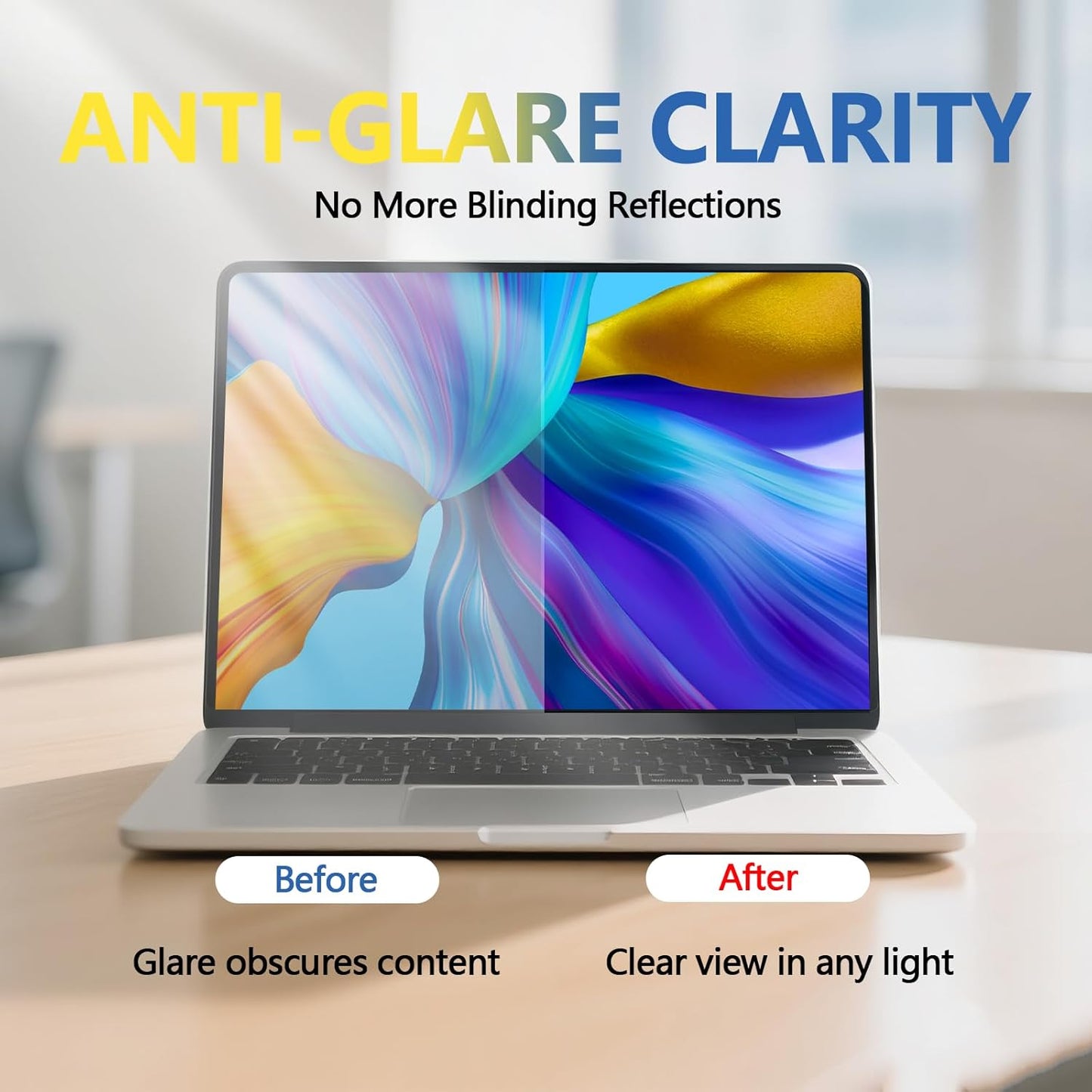 Magnetic Privacy Screen Protector for MacBook Air 13.6 & 13 Inch 2022-2025 (M2/M3/M4) | Removable Anti-Spy Glare Blue Light Shield, 13.6inch Mac Laptop Privacy Filter