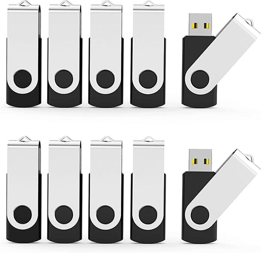 Aiibe 10 Pack 16GB Flash Drives - USB 3.0 Thumb Drive (Black)