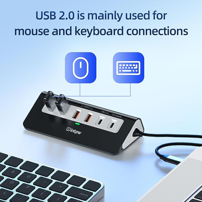 USB C Hub 10Gbps, 9-in-1 USB C Docking station 3.28FT with 4K@60Hz HDMI, Type-C & 2 Type-A 3.2, 2 USB-A 2.0, PD 100W, SD/TF Port, Black Aluminum USB Hub for Laptop, iPhone 16/15, MacBook Air/Pro