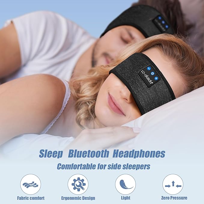 LC-dolida Sleep Headphones Bluetooth Headband, Wireless Sleeping Headphones IPX6 Waterproof Bluetooth Headband for Birthday, Thanksgiving Day, Christmas, Valentine's Day Gifts