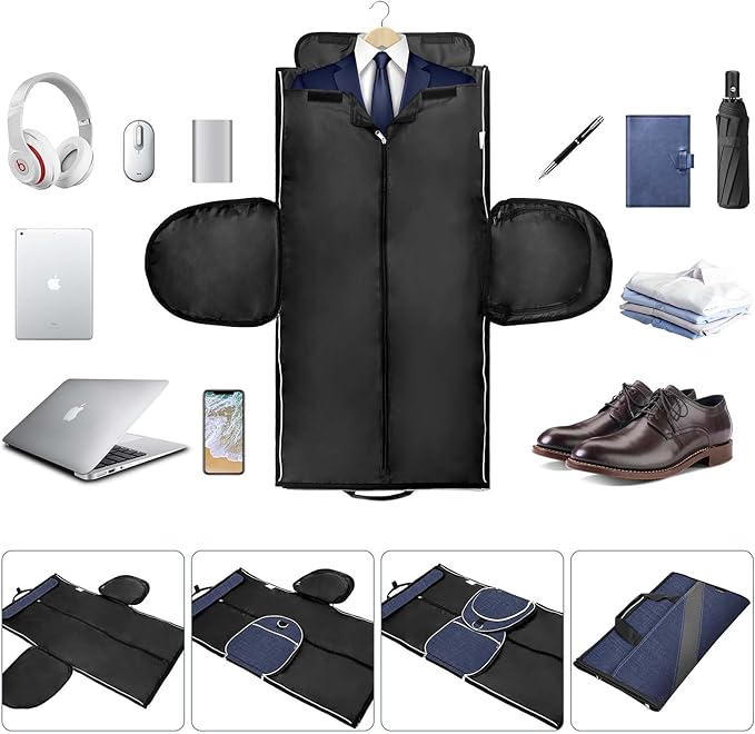 Convertible Garment Bag with Shoulder Strap, Modoker Carry on Garment Duffel Bag for Men Women -Hanging Suitcase Suit Travel Bags