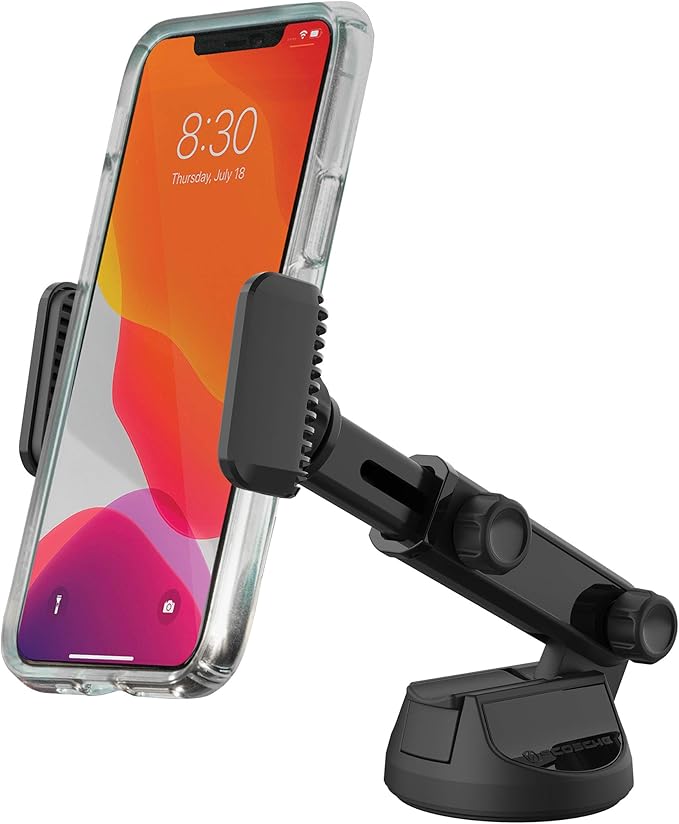 Scosche UH4WDEX2-SP Extendo Mount Car Phone Holder Windshield / Dashboard | StickGrip Base | Telescoping Adjustable Arm | Black