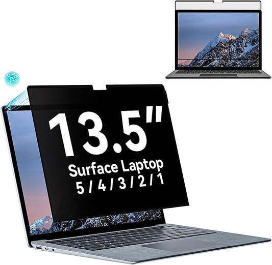 Privacy Filter Compatible with 13.5 Inch Surface Laptop 5/4/3/2/1,Easy On/Off Removable Anti-Glare Blue Light Laptop Privacy Screen Black Security Private