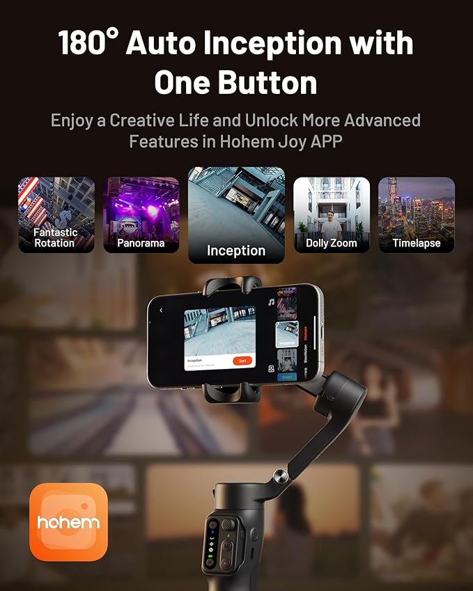 Hohem iSteady X3 Gimbal Stabilizer for iPhone, Phone Stabilizer for Video Recording with Object Tracking, 3-Axis Foldable Phone Gimbal with Remote Control for Tiktok, Built-in Extendable Rod & Tripod