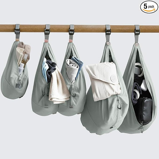 trtl Packing Pods, Sea Foam - Packing Cubes for Travel - Organizer Bags for Luggage to Maximize Space in Suitcase - Travel Packing Organizers - Includes Carry Strap - Comes with 3 Cube Sizes - 5 Pack