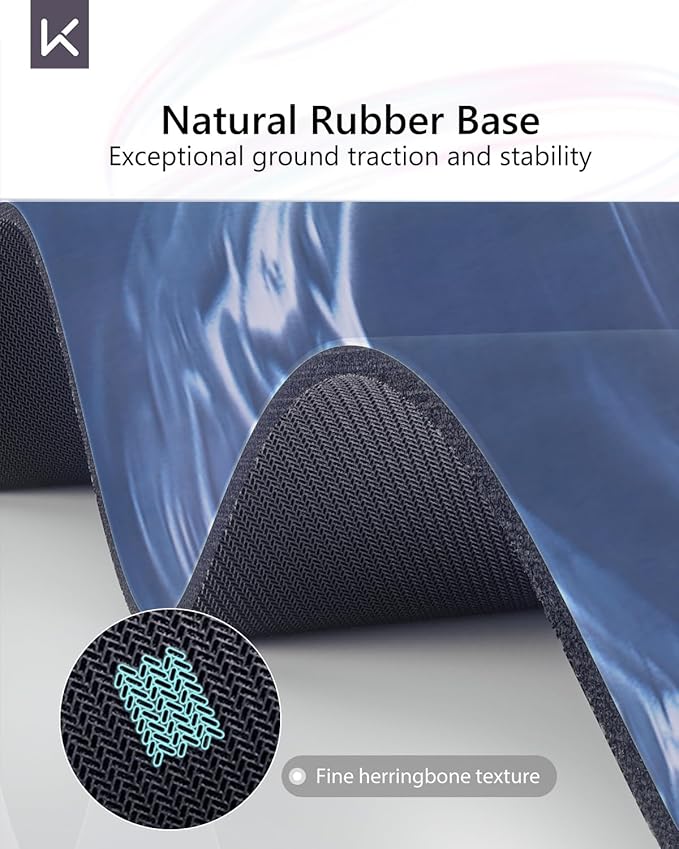 KEEP Professional Yoga Mat with Strap for Men and Women, 5mm Heavy High-Density Natural Rubber Mat for Premium Material Superior Grip, Non-Slip, Eco-Friendly 72"x26" Exercise Mat