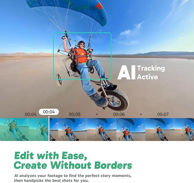 AKASO 360 Weatherproof 360° Action Camera - 5.7K 360 Video with 1/2" 48MP Sensors, 72MP 360 Photo, SuperSmooth, Invisible Selfie Stick Effect, 360° Horizon Lock, AI Tracking with 128GB MicroSD Card