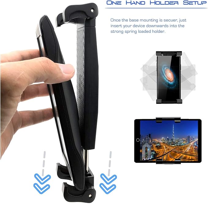 ChargerCity Universal ELD Drill Base Industrial Alloy Heavy Duty Metal Mount Holder for All Tablets and Smartphones Device Pro (All Generations)