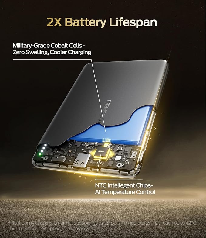 MOVE SPEED 0.3'' Ultra Slim MagSafe Portable Charger, 5000mAh Magsafe Battery Pack iPhone 17 Air Accessories, Magnetic Power Bank with USB C Port for iPhone 17 Pro Max Air/16/15/14/13/12, Glacier Gray