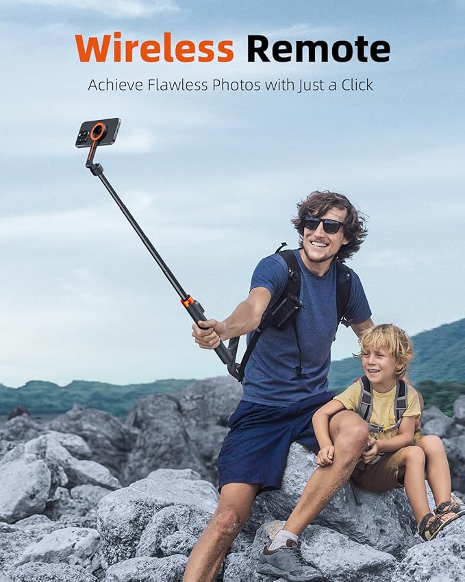 TODI 65" Magnetic Tripod for iPhone with Remote, Selfie Stick for iPhone Magsafe, Cell Phone Tripod Stand for Recording, Travel Tripod Compatible with 16/15/14/13/12 Series