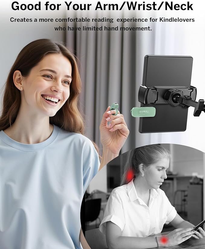 [Case-Friendly] Remote Control Page Turner Ring for Kindle Paperwhite Oasis Scribe Kobo eReaders, Camera Camcorder Remote Controls, Page Turner Clicker for iPhone ipad Tablets with Storage Bag Green