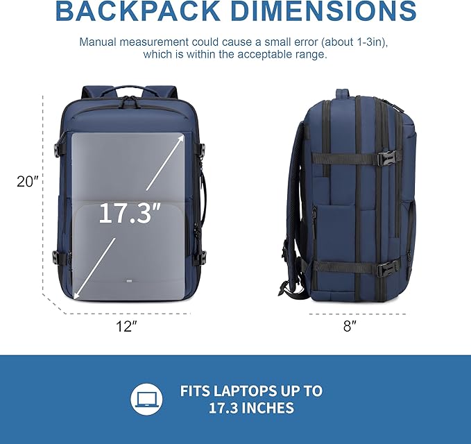 Carry On Travel Backpack, 35L-40L Expandable Extra Large Airline Approved,Lightweight Daypack for Men and Women