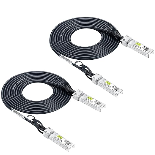 10Gtek 10G SFP+ DAC Twinax Cable, Passive, Compatible with Cisco SFP-H10GB-CU3M, Ubiquiti UniFi, Fortinet and More, 3 Meter(10ft), 2-Pack