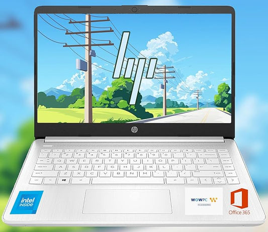HP Ultrabook, Intel CPU, 16GB RAM, 1.6TB Storage (64GB OnBoard w/ 512GB Portable Drive + 1TB OneDrive), Up to 12 Hours Battery Life, Windows 11 Pro, Snowflake White, w/WOWPC 3-in-1 Bundle