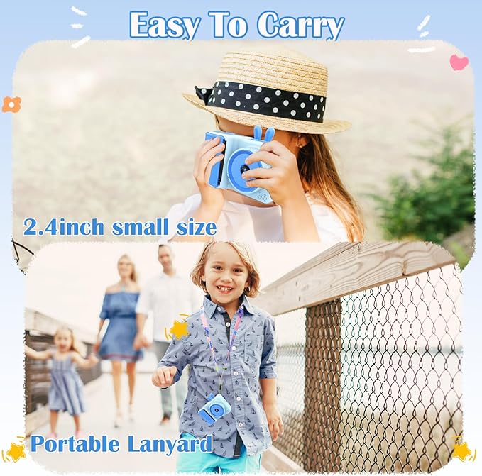 Kids Camera Instant Print Camera for Kids,1080P Children Instant Cameras Toddler Camera Toy, for Girl Age 3-12, Travel Kids Digital Camera Toys for 3 4 5 6 7 8 9 10 Year Old Boys (Blue)