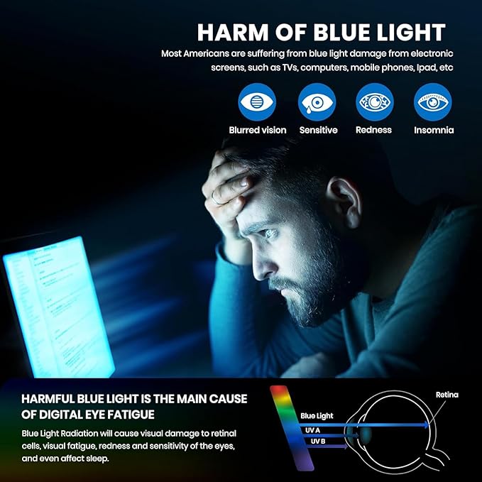 YIMI Blue Light Blocking Glasses UV400 With Spring Hinge Computer Gaming Blue Light Screen Blocker Glasses for Men Women