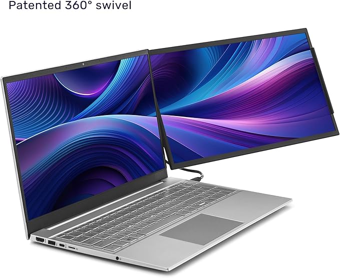 SideTrak Swivel 15.6" Portable Monitor for Laptop | Patented 360° Swivel Hinge, FHD Dual Screen w/Kickstand, Laptop Screen Extender | USB-C, Mac, PC, Chrome Compatible