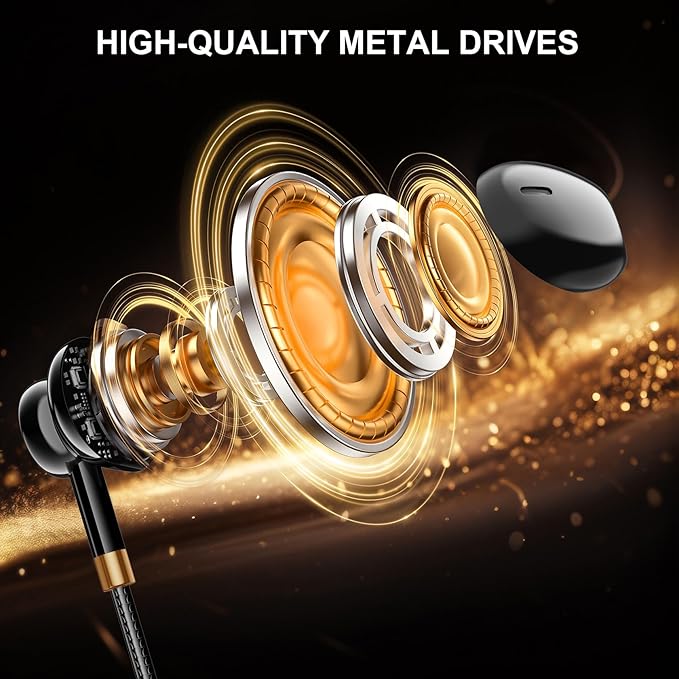 USB C Headphones Earbuds 3 Pack - USB C Earphones Noise Isolating, in-Ear Type C Ear Buds Wired with Microphone Heavy Bass Compatible with Phones, Android and Other Interfaces (Type C)