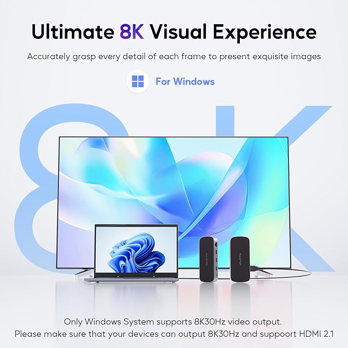 Laptop Docking Station, 9 in 1 USB C Mini Dock with 4K@120Hz/8K@30Hz HDMI, 2.5G LAN, 100W PD, USB A/C 10Gbps, SD/TF 4.0, USB C Hub Compatible with Thunderbolt 3/4 and Full-Type-C Laptops